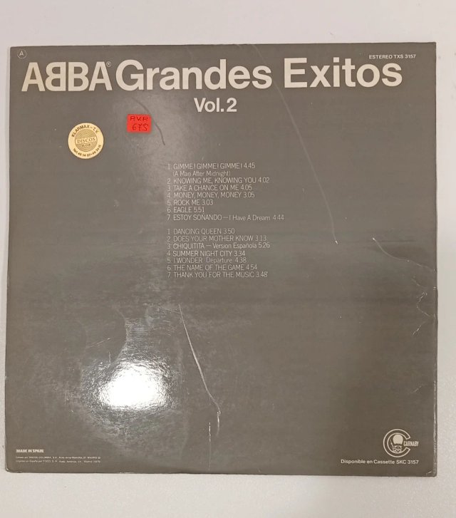 DISCO DE VINILO ABBA GRANDES EXITOS VOL.2