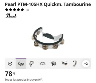 Soporte Recto Pearl C1000 + Pandereta + Mongels