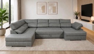 Sofá modular gris de tela
