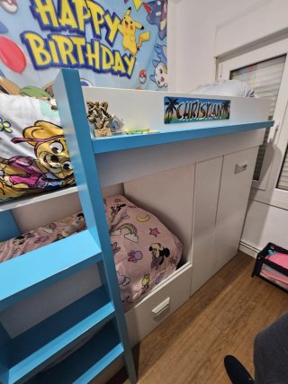 Cama tren infantil con armario