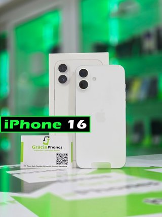iPhone 16 128GB 98% Blanco Semi-Nuevo (TIENDA)