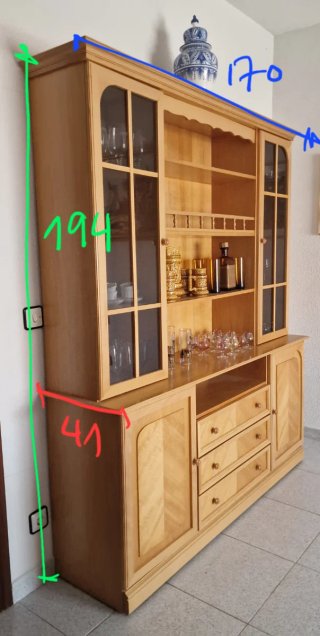 Mueble vitrina alacena madera y cristal