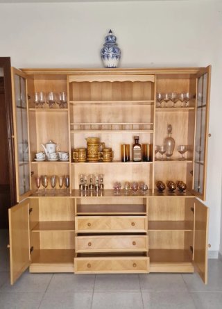 Mueble vitrina alacena madera y cristal