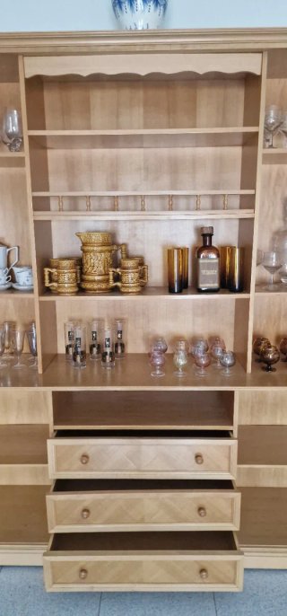 Mueble vitrina alacena madera y cristal