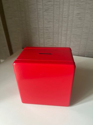 Hucha Caja Fuerte Metálica Roja con Combinación