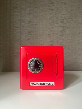 Hucha Caja Fuerte Metálica Roja con Combinación