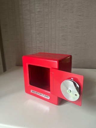 Hucha Caja Fuerte Metálica Roja con Combinación