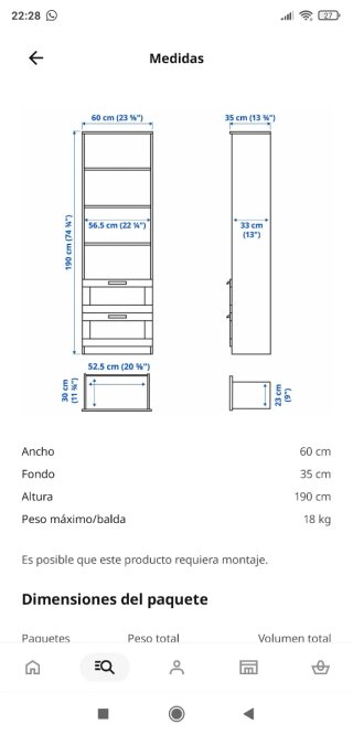 Estantería blanca con cajones