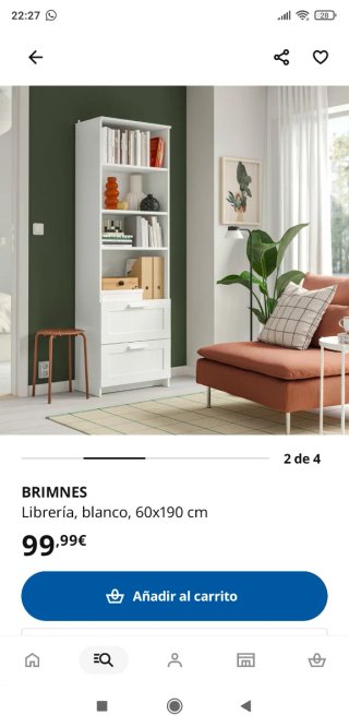 Estantería blanca con cajones