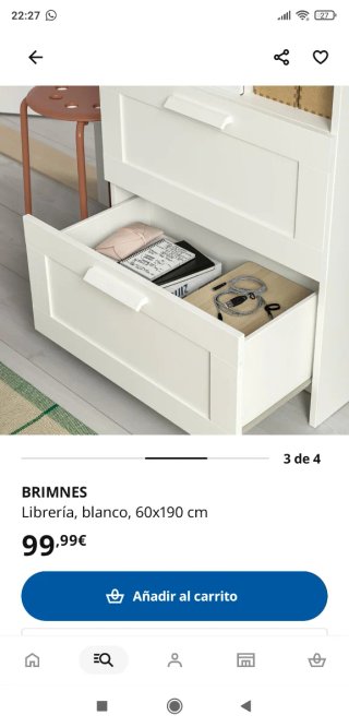 Estantería blanca con cajones