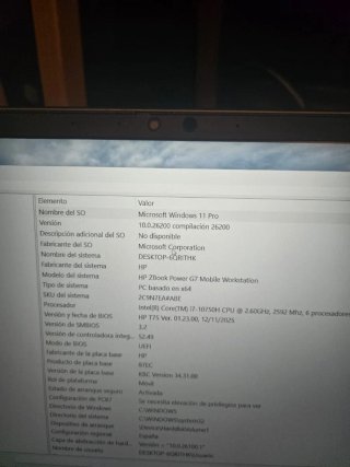 HP ZBook Power G7 i7 16GB RAM Gráfica 4GB
