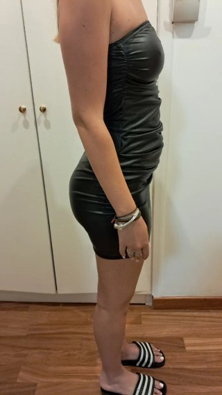Vestito Shein nero effetto pelle
