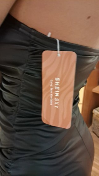 Vestito Shein nero effetto pelle