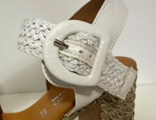 Sandali zeppa rafia Portofino bianchi