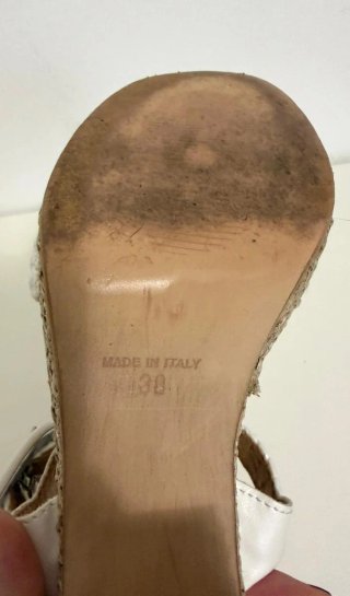 Sandali zeppa rafia Portofino bianchi