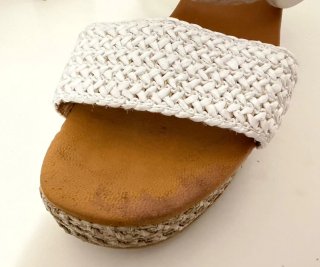 Sandali zeppa rafia Portofino bianchi