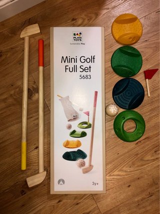 Set Mini Golf Madera Plan Toys Niños