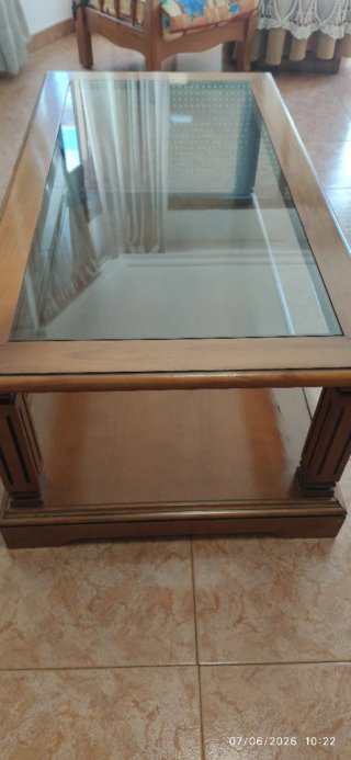 Mesa de centro madera y cristal