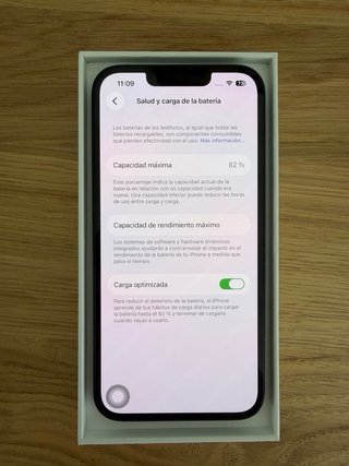 iPhone 14 Negro  Salud batería 82%  Ningún rasguño