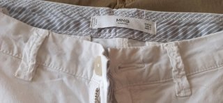 3 Pantalones Verano Mango Blanco caqui y azul mari