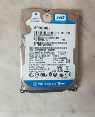 Disco Duro WD 500GB WD5000BEVT