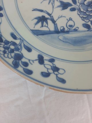 Plato Qianlong s.XVIII Azul y Blanco