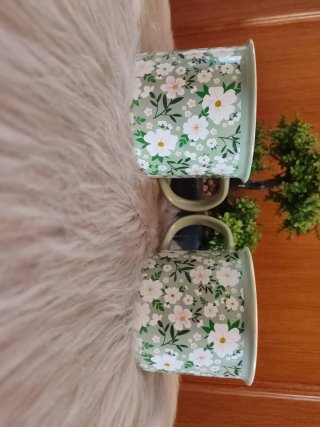 Juego de 2 tazas florales