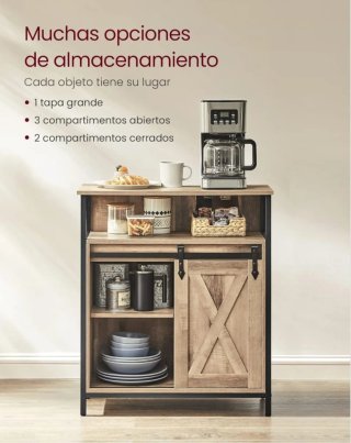 Aparador VASAGLE con puertas correderas