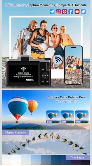 Cámara Digital WiFi 4K Ultra HD