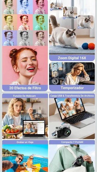 Cámara Digital WiFi 4K Ultra HD