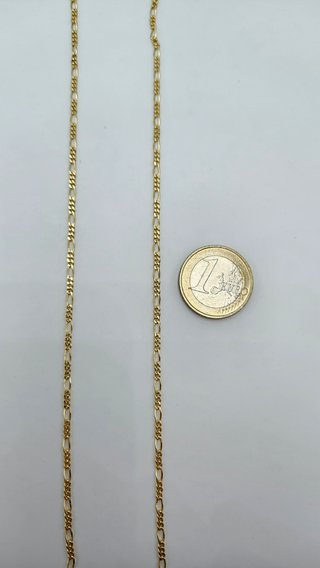 Cadena de Oro 18K Cartier, Fígaro 3x1, 8,4gr, 60cm