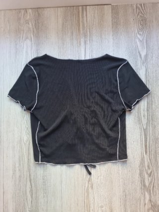 Top Negro Costuras Vintage