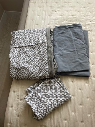 Funda Nórdica Cama 135 Gris y Blanco
