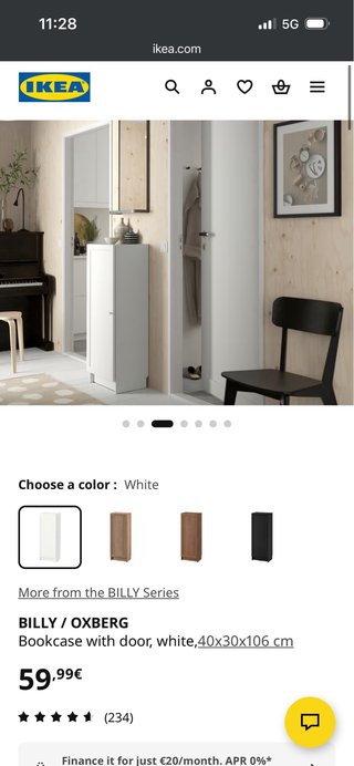 Librería BILLY/OXBERG con puerta IKEA