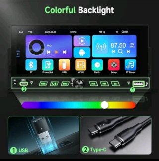 Radio Coche Táctil 1 Din Carplay Android Auto