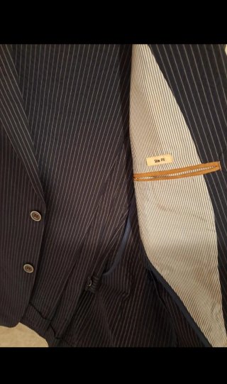 Traje de Raya Azul Marino Hombre
