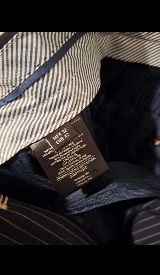 Traje de Raya Azul Marino Hombre