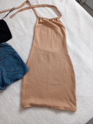 Conjunto Top Negro/Shorts Vaqueros vestido verano