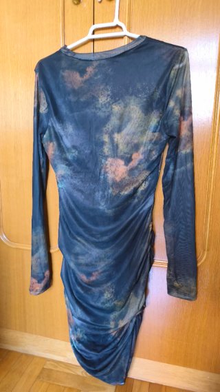 Vestido fiesta estampado manga larga