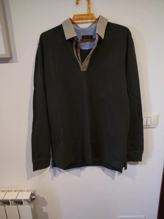 Polo Massimo Dutti Hombre Talla XL Verde Oliva