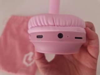 Auriculares niña orejas gato LED rosa