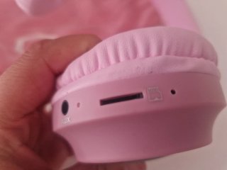 Auriculares niña orejas gato LED rosa