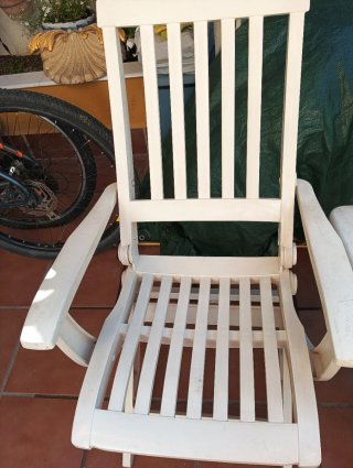 2 Sillones Terraza PVC Plegables Blancos