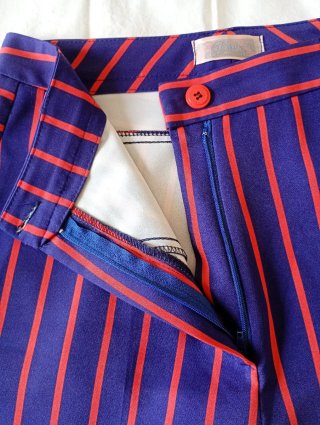 Pantaloni donna righe blu e rosse