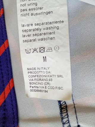 Pantaloni donna righe blu e rosse