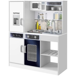 Set Cucina Giocattolo in Legno con Fornello Bianco