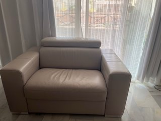 Sofá Cama Beige Cuero