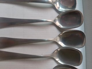 Cucharillas antiguas de alpaca plateada