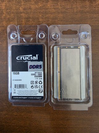 2x 16GB Crucial DDR5 SODIMM 5600MHz CL46