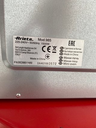 Mini horno Ariete Bon Cuisine 300